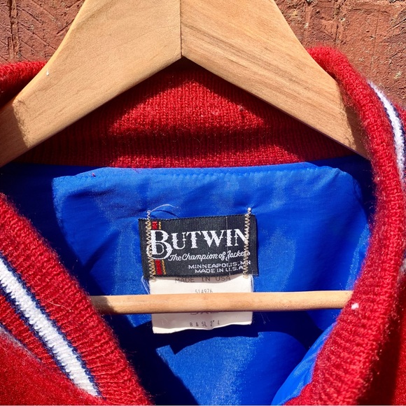 Butwin Varsity letterman Wool/leather Made In USA 3XL Red/white/blue “D” Jacket - Picture 4 of 6